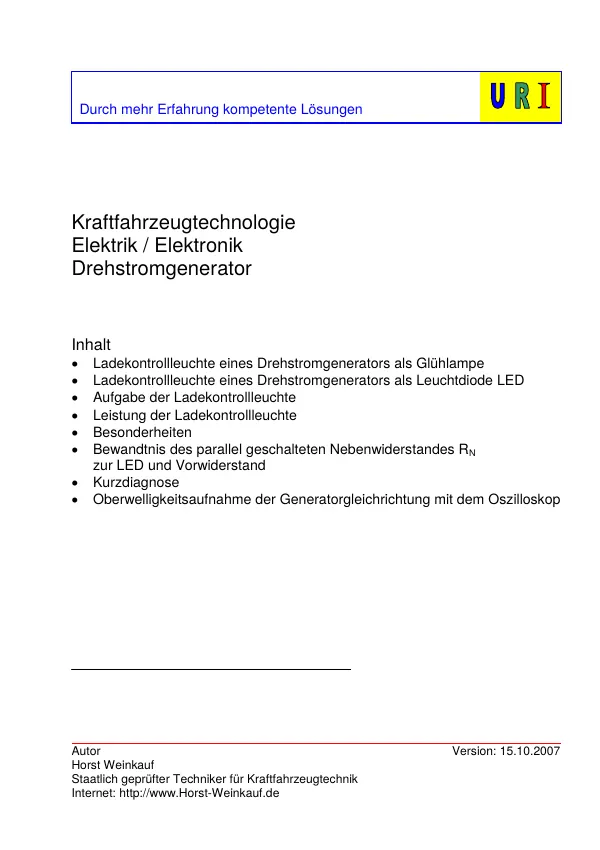 Titelseite: Ladekontrollleuchte